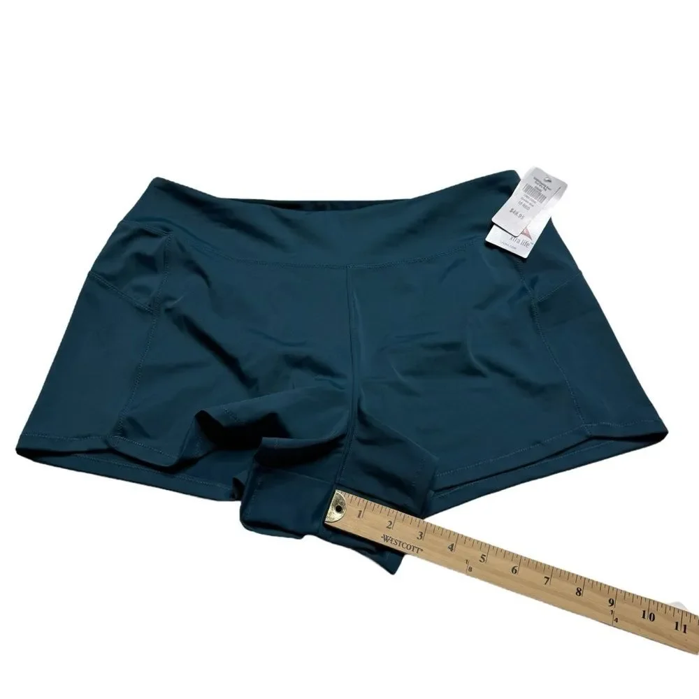 NWT LL Bean UPF 50+ UV Protection Lycra Swim Shorts Athletic Deepwater Blue 10